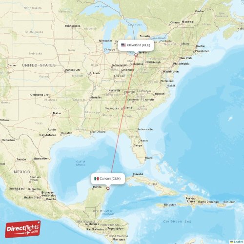 Direct flights from Cleveland to Cancun, CLE to CUN non-stop