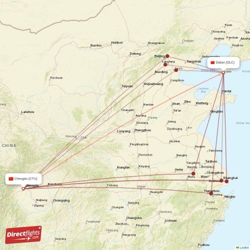 Direct flights from Dalian to Chengdu (DLC-CTU) - Directflights.com