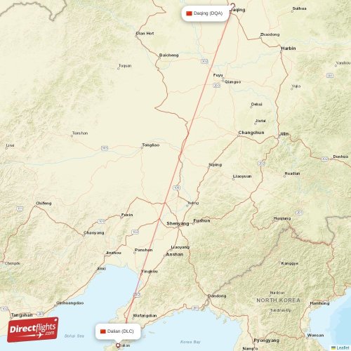Direct flights from Dalian to Daqing (DLC-DQA) - Directflights.com