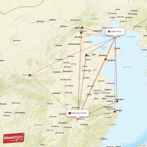 Direct flights from Dalian to Nanchang (DLC-KHN) - Directflights.com