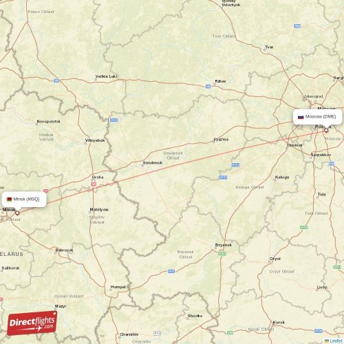 Direct flights from Moscow to Minsk (DME-MSQ) - Directflights.com