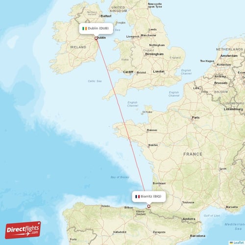 Direct flights from Dublin to Lourdes DUB to LDE non stop