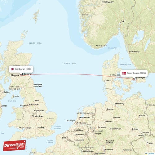 Direct flights from Edinburgh to Copenhagen EDI to CPH non stop