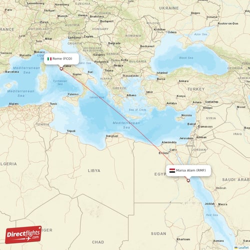 Rome - Marsa Alam direct flight map