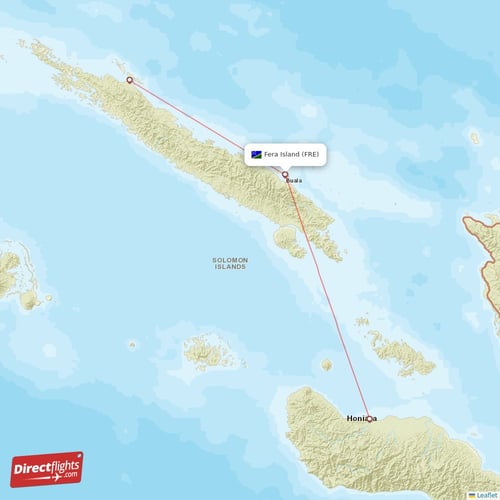 Direct flights to Fera Island FRE Solomon Islands Directflights com