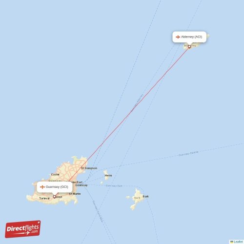 Direct flights from Guernsey to Alderney, GCI to ACI nonstop