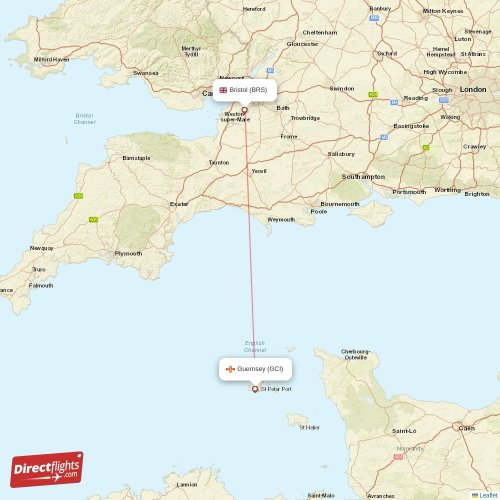 Direct flights from Guernsey to Bristol, GCI to BRS nonstop