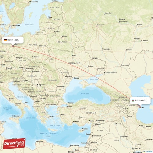 Baku - Berlin direct flight map