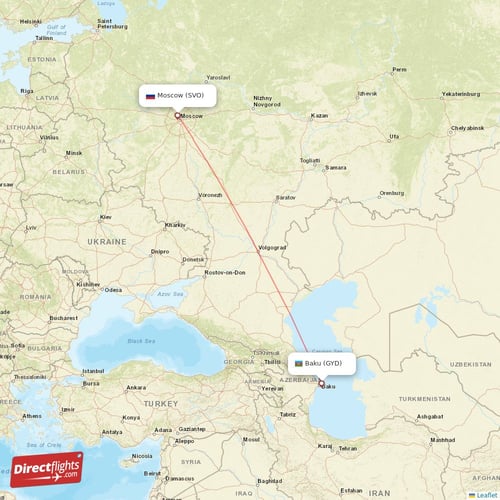 Direct flights from Baku to Moscow GYD to SVO non stop