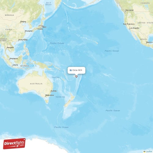 Cicia - Suva direct flight map