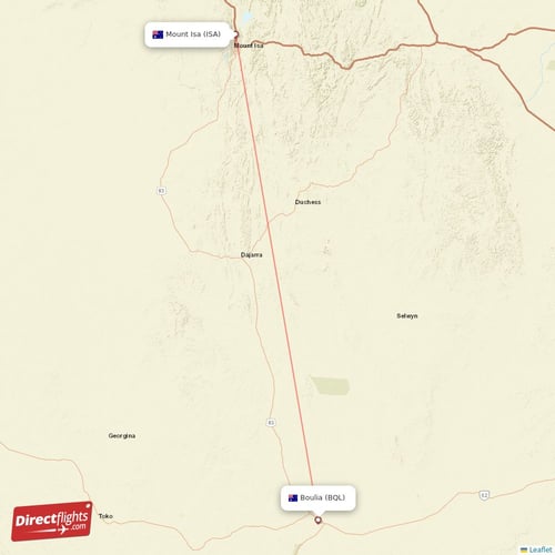 Direct flights from Mount Isa to Boulia (ISA-BQL) - Directflights.com