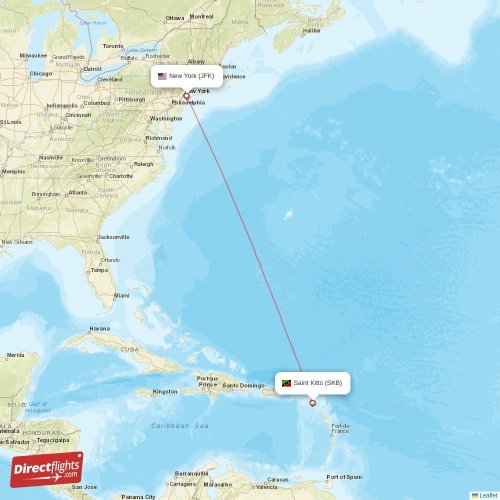 Direct flights from New York to Saint Kitts, JFK to SKB nonstop