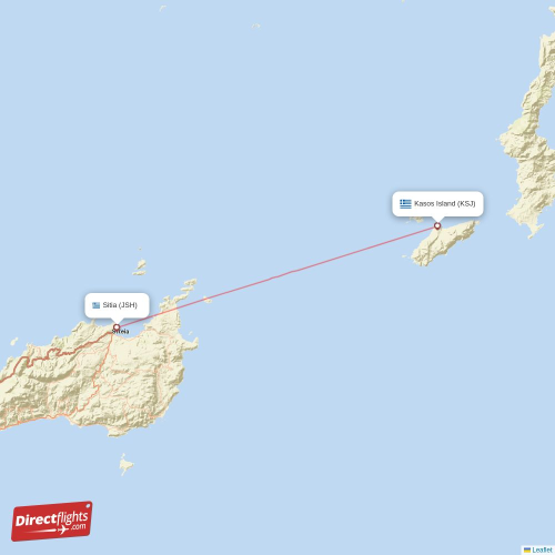 Kasos Island - Sitia direct flight map