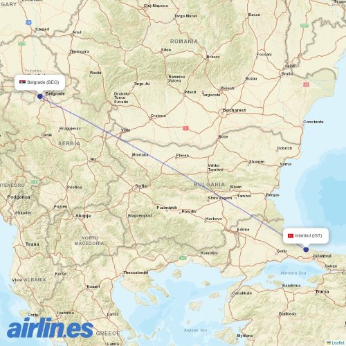 Leipzig/Halle - Istanbul direct flight map