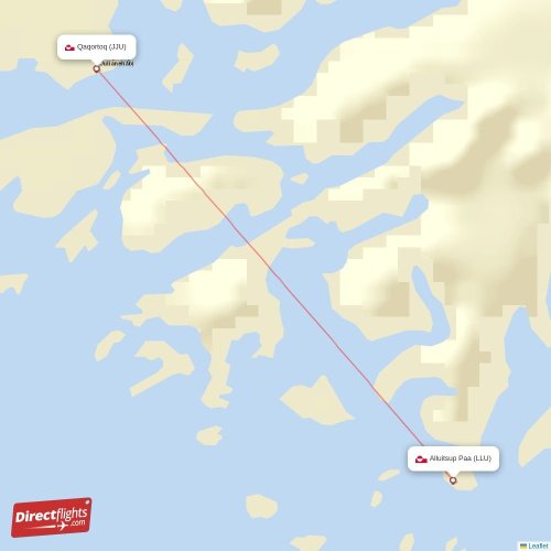 Alluitsup Paa - Qaqortoq direct flight map
