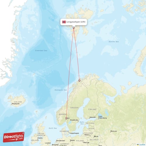 Direct flights to Longyearbyen LYR Svalbard Jan Mayen Island