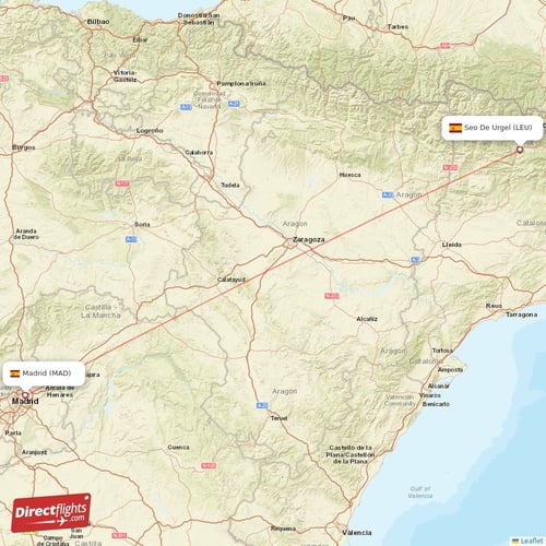 Madrid - Seo De Urgel direct flight map