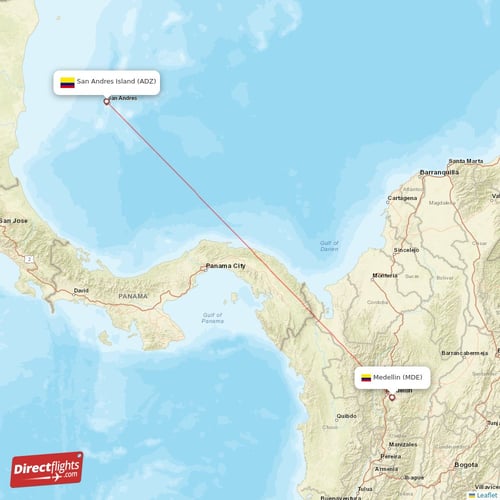 Direct flights from Medellin to Cartagena MDE to CTG non stop