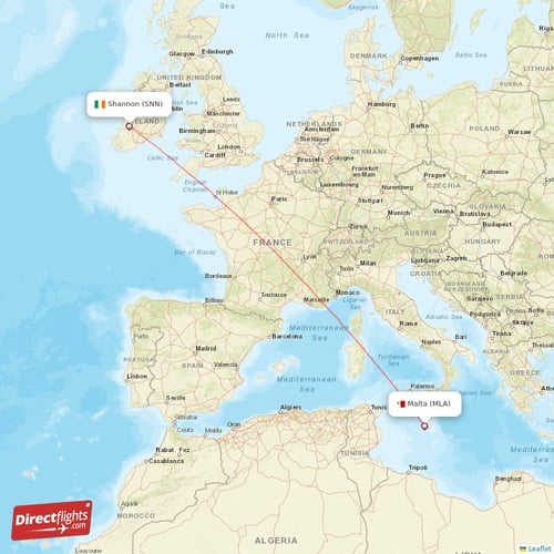 Direct flights from Malta to Dublin MLA to DUB non stop