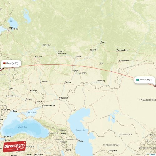 Direct flights from Minsk to Astana (MSQ-NQZ) - Directflights.com