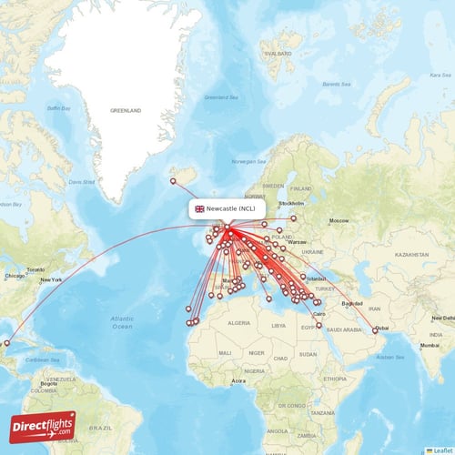NCL routes and destination map