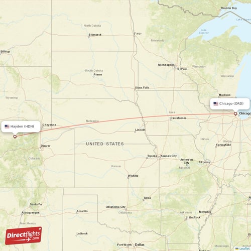 Chicago - Hayden direct flight map