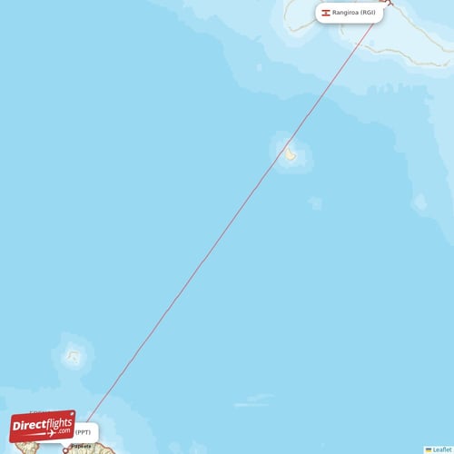 Rangiroa - Papeete direct flight map