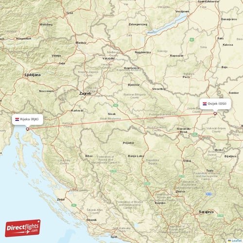 Direct flights from Rijeka to Osijek, RJK to OSI non-stop ...