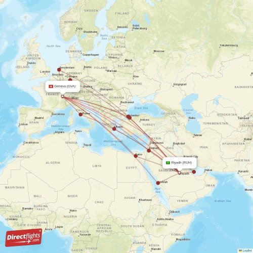 Direct flights from Riyadh to Geneva (RUH-GVA) - Directflights.com