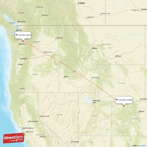 Seattle - Hayden direct flight map