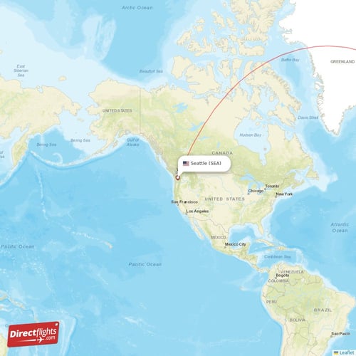 Seattle - Istanbul direct flight map