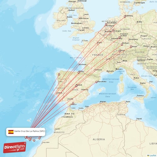 Direct flights to Santa Cruz De La Palma SPC Spain