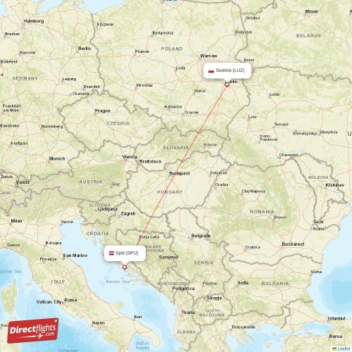 Direct flights from Split to Swidnik, SPU to LUZ non-stop ...
