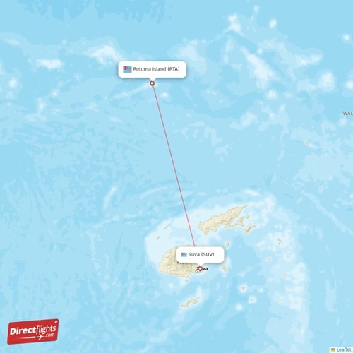 Suva - Rotuma Island direct flight map