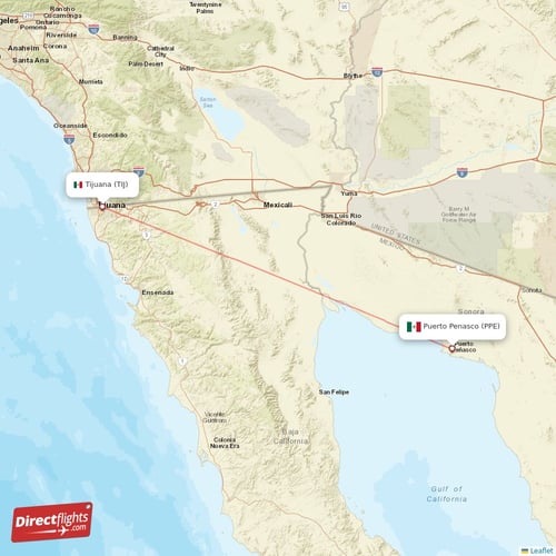 Direct flights from Tijuana to Puerto Penasco, TIJ to PPE nonstop