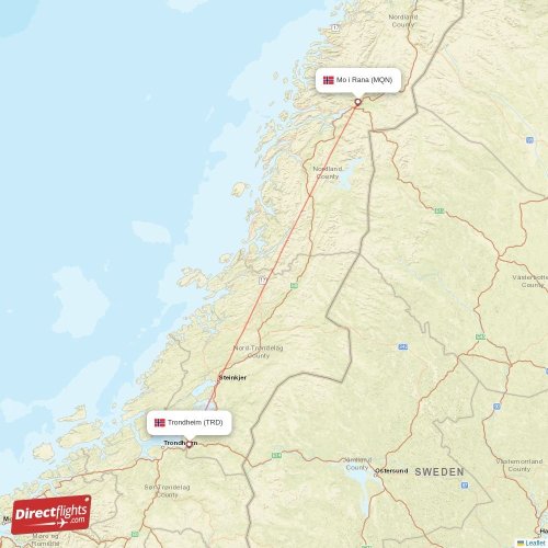 Direct flights from Trondheim to Mo i Rana, TRD to MQN non-stop ...