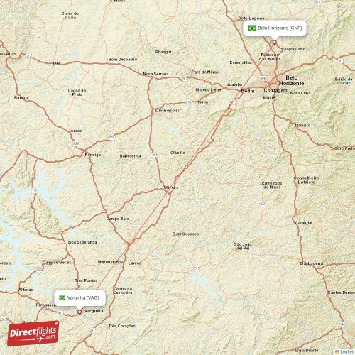 Direct flights from Varginha to Belo Horizonte (VAG-CNF ...