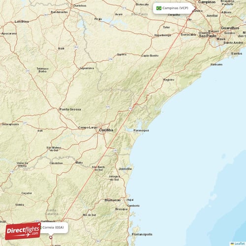 Campinas - Correia direct flight map