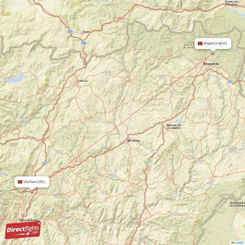 Direct flights from Vila Real to Braganca (VRL-BGC) - Directflights.com