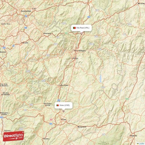 Direct flights from Viseu to Vila Real (VSE-VRL) - Directflights.com