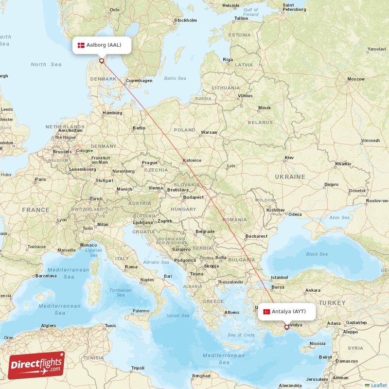 AAL - AYT route map