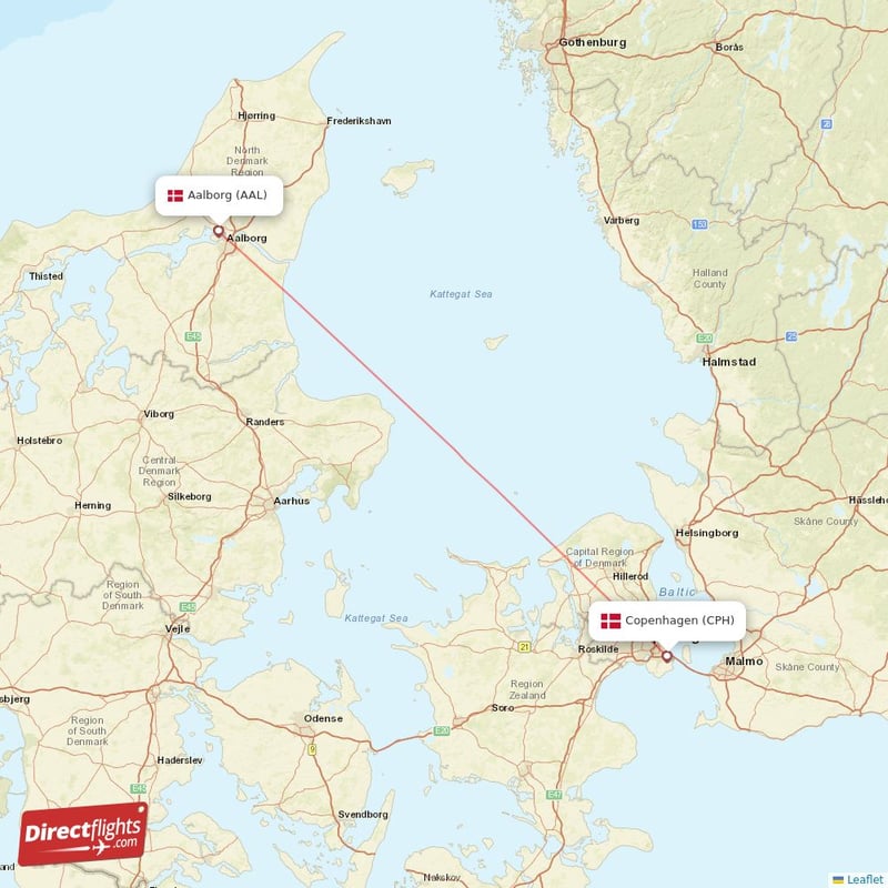 AAL - CPH route map