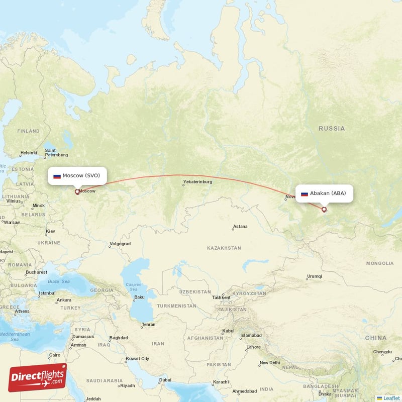 ABA - SVO route map