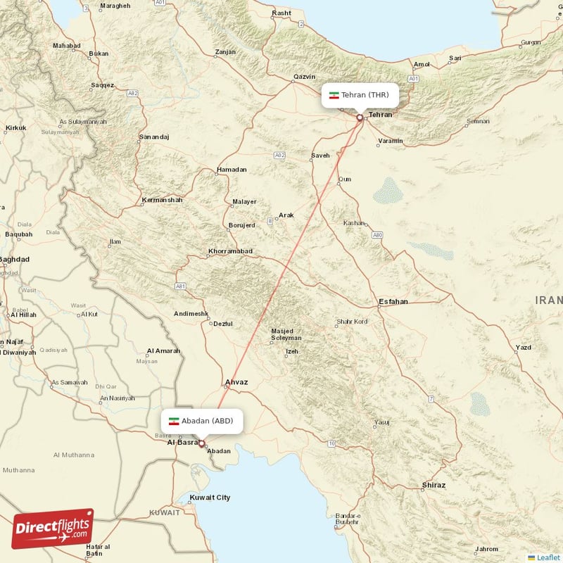 ABD - THR route map