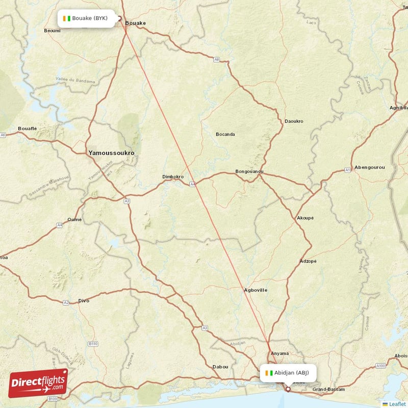 ABJ - BYK route map