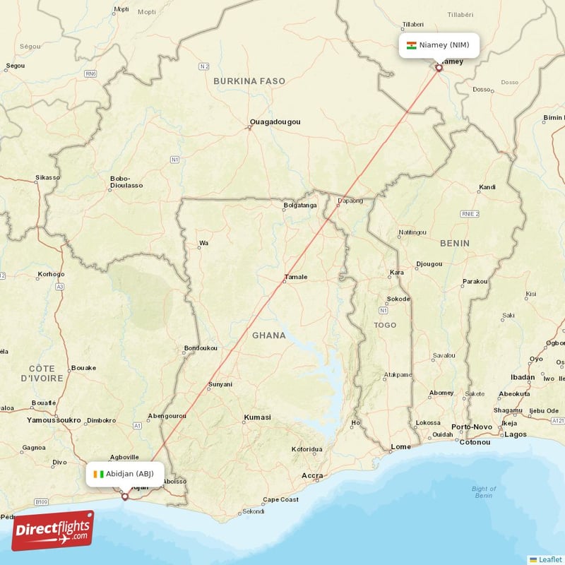 ABJ - NIM route map