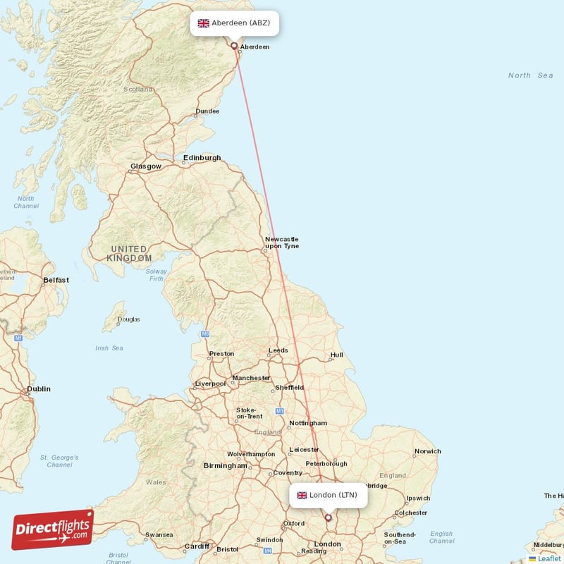 ABZ - LTN route map