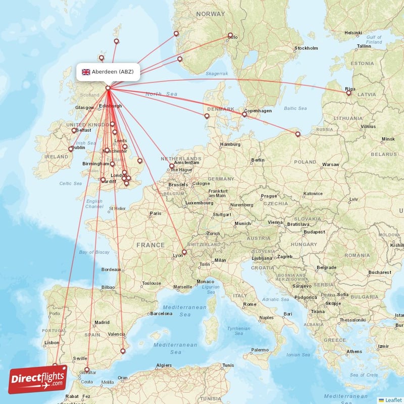 Direct flights from Aberdeen 26 destinations ABZ, United Kingdom