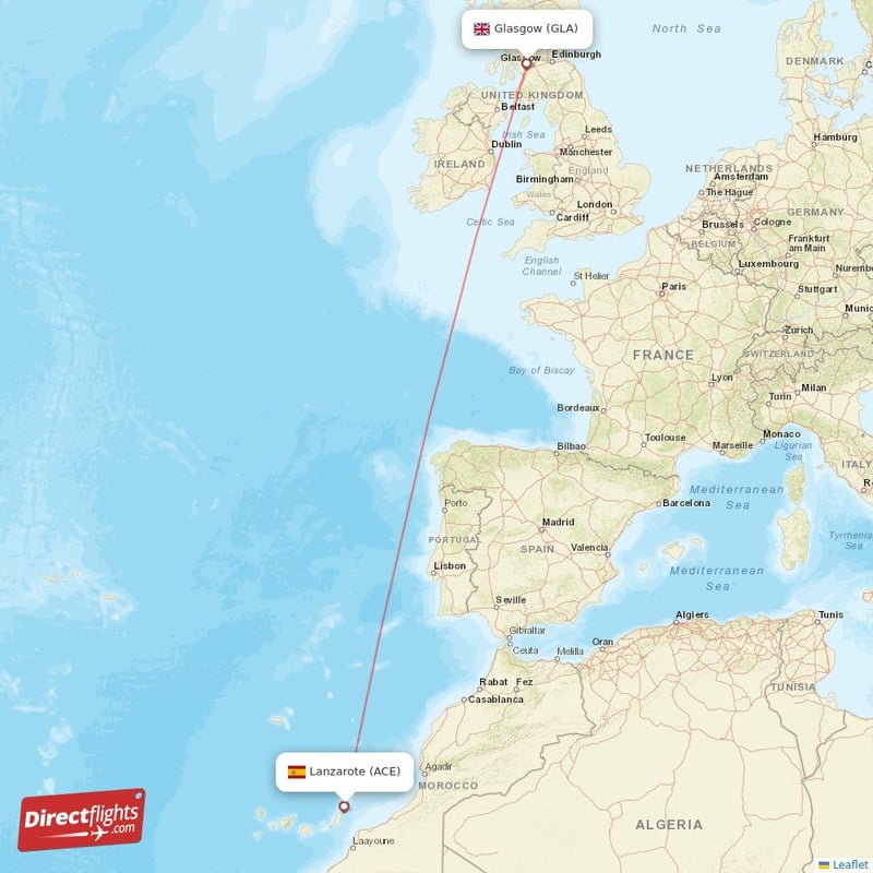ACE - GLA route map