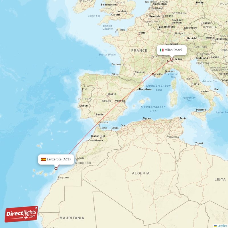 ACE - MXP route map